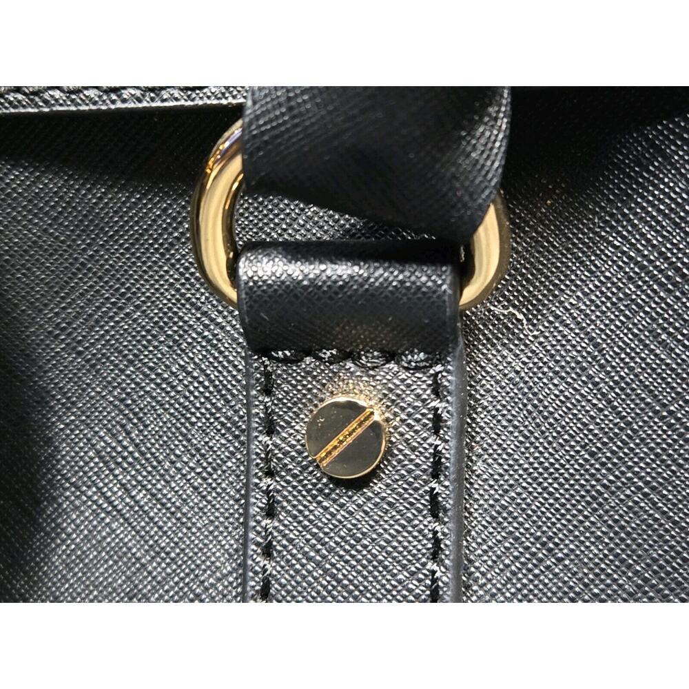 Michael Kors Hamilton EW East West Satchel Black Hamilton Leather Gold bag - Picture 5 of 14